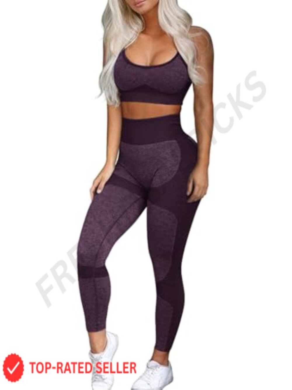 Seamless Workout Set 2 Piece Compression Leggings Sports Bra